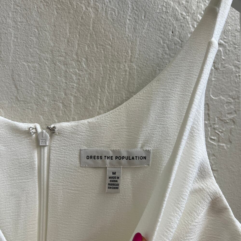 NEW $198 Dress The Population Iris White Bridal Maxi Gown w/ Slit - Picture 8 of 11